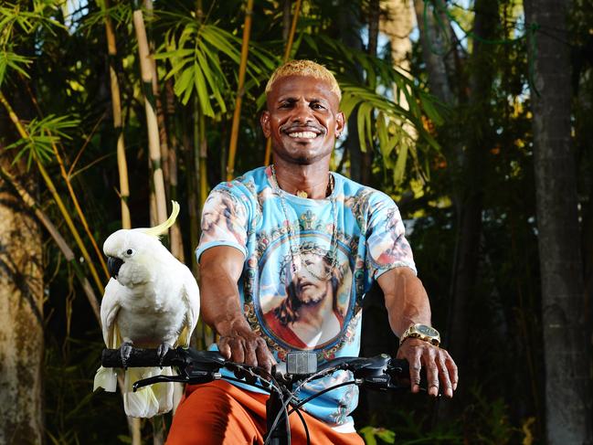 Timorese migrant Julio Corceres Da Costa's birthday is on Territory Day. Julio is seen riding around Darwin with his cockatoo Polly.