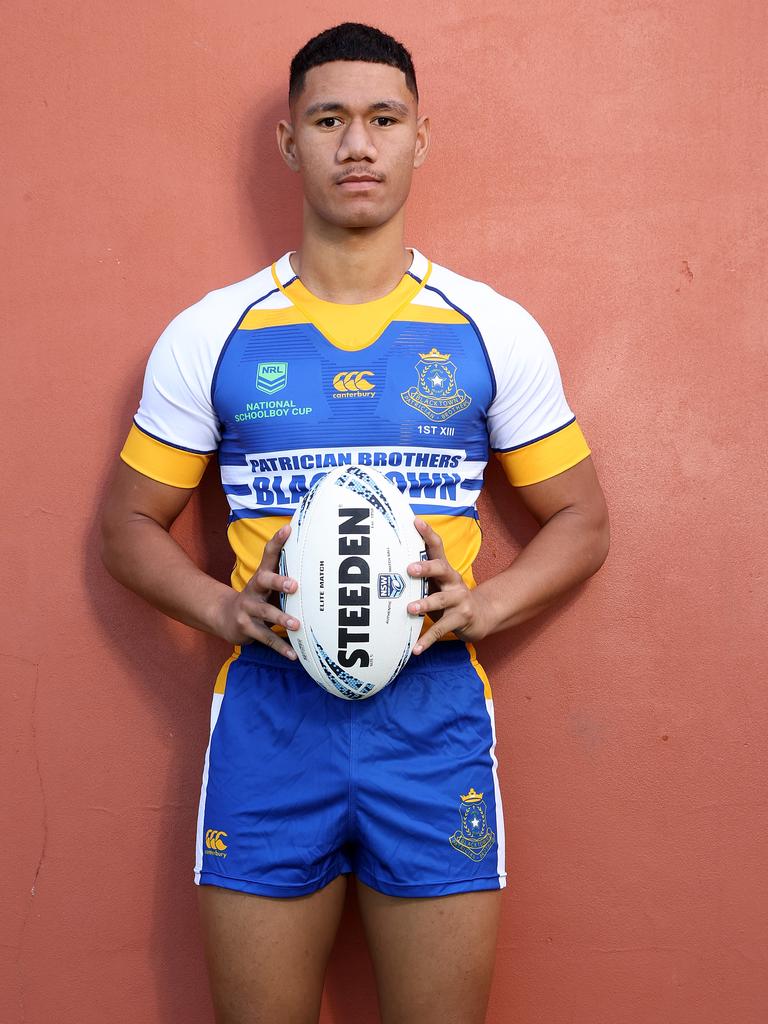 Patrician Brothers Blacktown’s Zedrick Tupulua will line up at lock for the powerhouse against Hills Sports High. Picture: Toby Zerna
