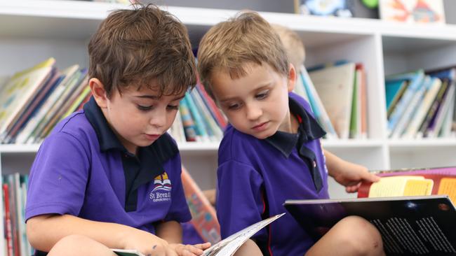 St Brendan's Catholic Primary School prep students, Rami Moore and Lachlan Wardlaw.