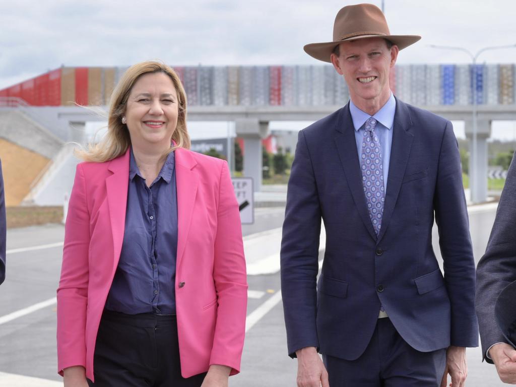 Queensland Premier Annastacia Palaszczuk with Transport and Main Roads Minister Mark Baile. Picture Queensland Government