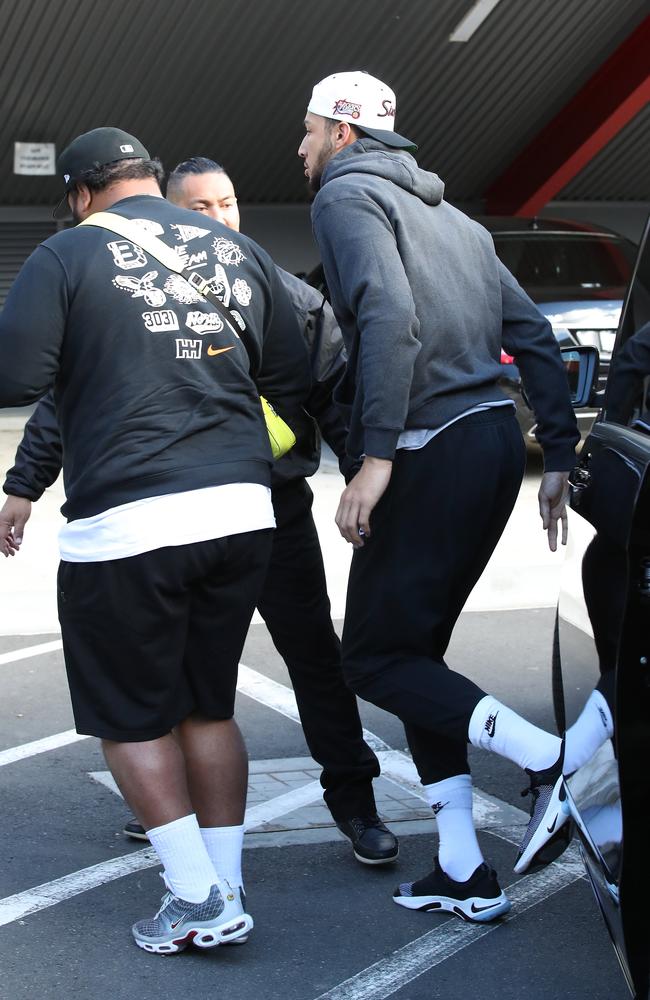 Ben Simmons arriving at Hills Basketball stadium for the Sydney camp event. Picture: David Swift