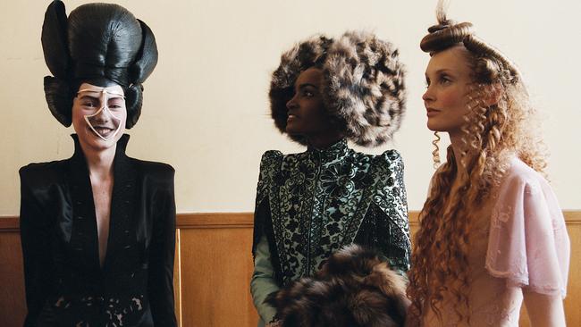 Alexander McQueen models backstage