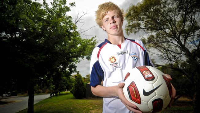 A 16-year-old Jordan Elsey during his time in Adelaide United’s youth ranks.