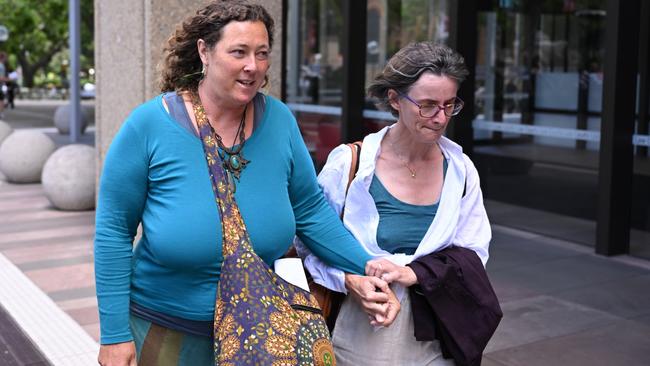 Shanelle Dawson (left) the daughter of Chris Dawson leaves the Supreme Court. Picture: AAP Image/Dean Lewins