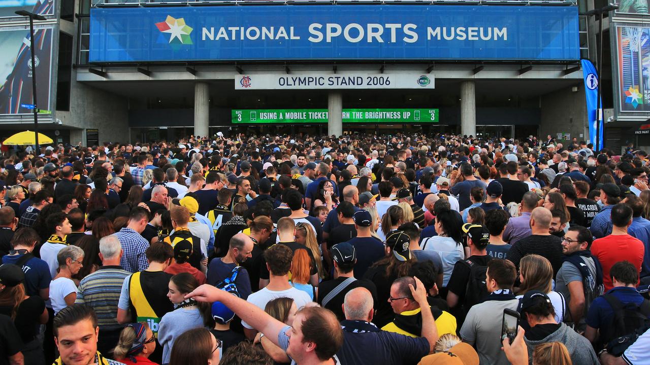 21/03/19 Crowds in the MCG for the opening game of the AFL season in Melbourne, Richmond vs Carlton. Aaron Francis/The Australian