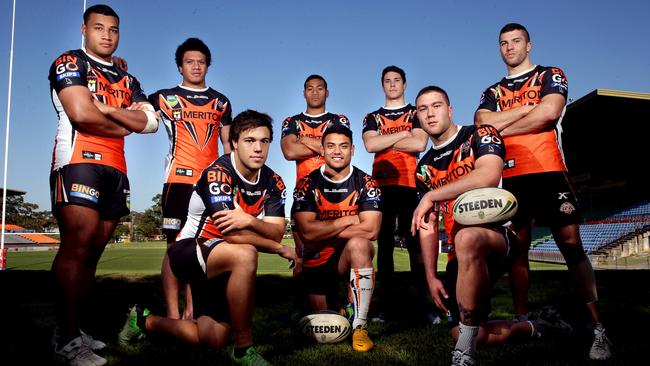 The Tigers that were to be: Ava Seumanufagai, Sauaso Sue, Tim Simona, Mitchell Moses, James Tedesco, Luke Brooks, David Nofoaluma and Curtis Sironen.