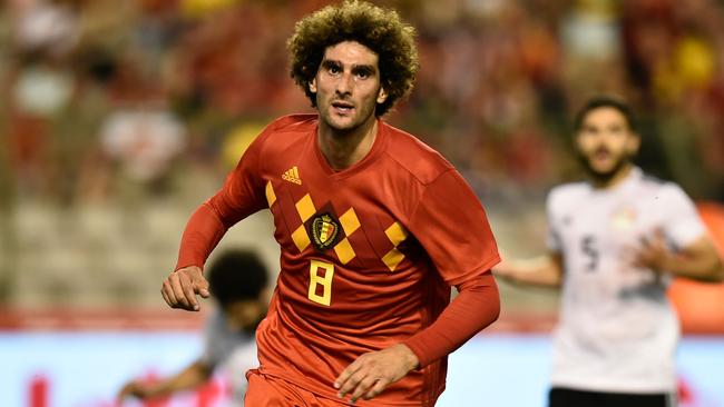 Marouane Fellaini put Belgium in front against Egypt.