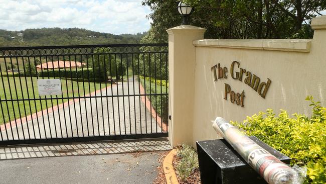 The entrance to the former Brisbane retreat of Nathan Tinkler. Picture Jono Searle.