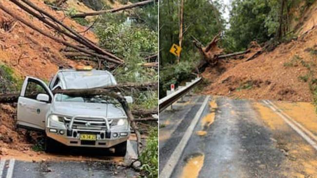 Landslips are common on the mountainous tourist road between Bellingen and Armidale.