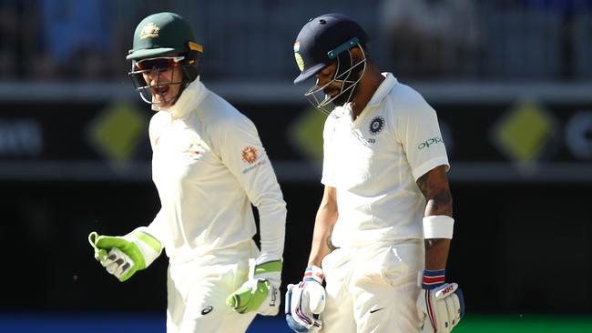 Tim Paine gives Kohli some of his own medicine. Picture: Getty