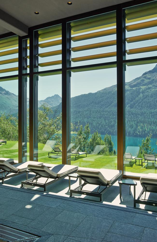 Indoor pool at Kulm Hotel St Moritz in Switzerland.