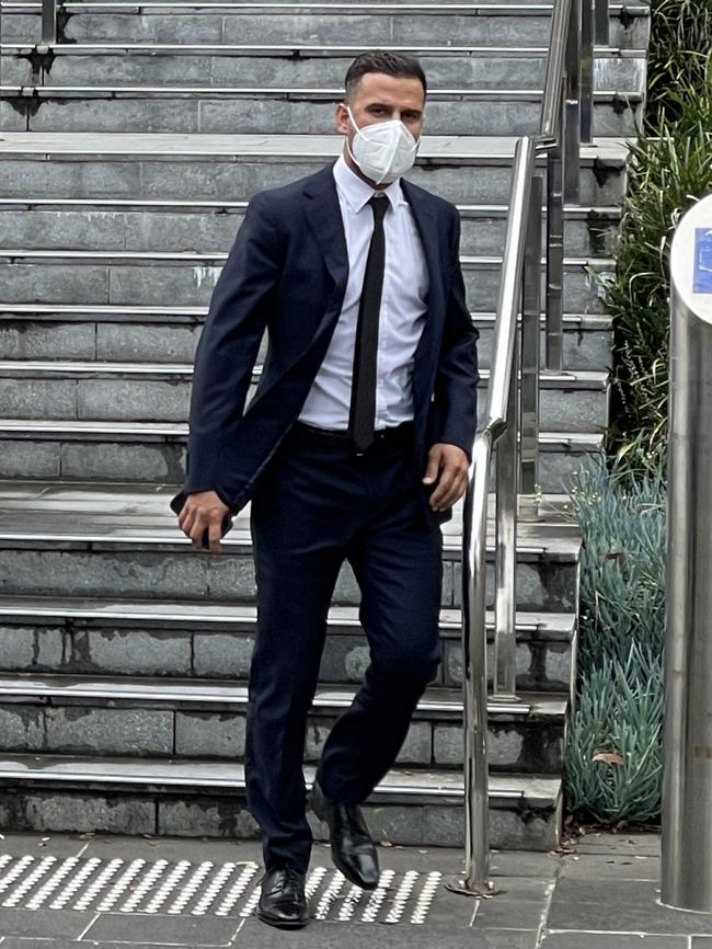 Elie Douna leaving Wollongong Local Court on Wednesday, April 27, 2022. Picture: Dylan Arvela