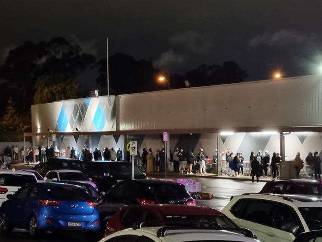 Hundreds of people at Blacktown Kmart at midnight. Picture: Facebook