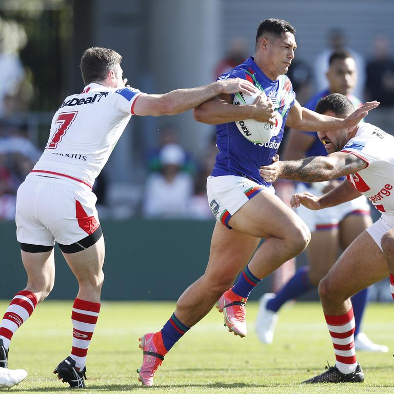 Roger Tuivasa-Sheck just keeps working for the Warriors. Picture: Jason McCawley/Getty Images