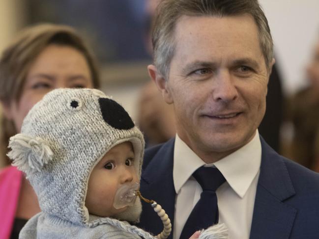 Jason Clare was sworn in as Education Minister on Wednesday with his kids and wife by his side. Picture: NCA NewsWire / Andrew Taylor