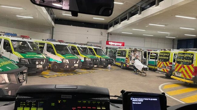 Ambulance ramping at Flinders Medical Centre.