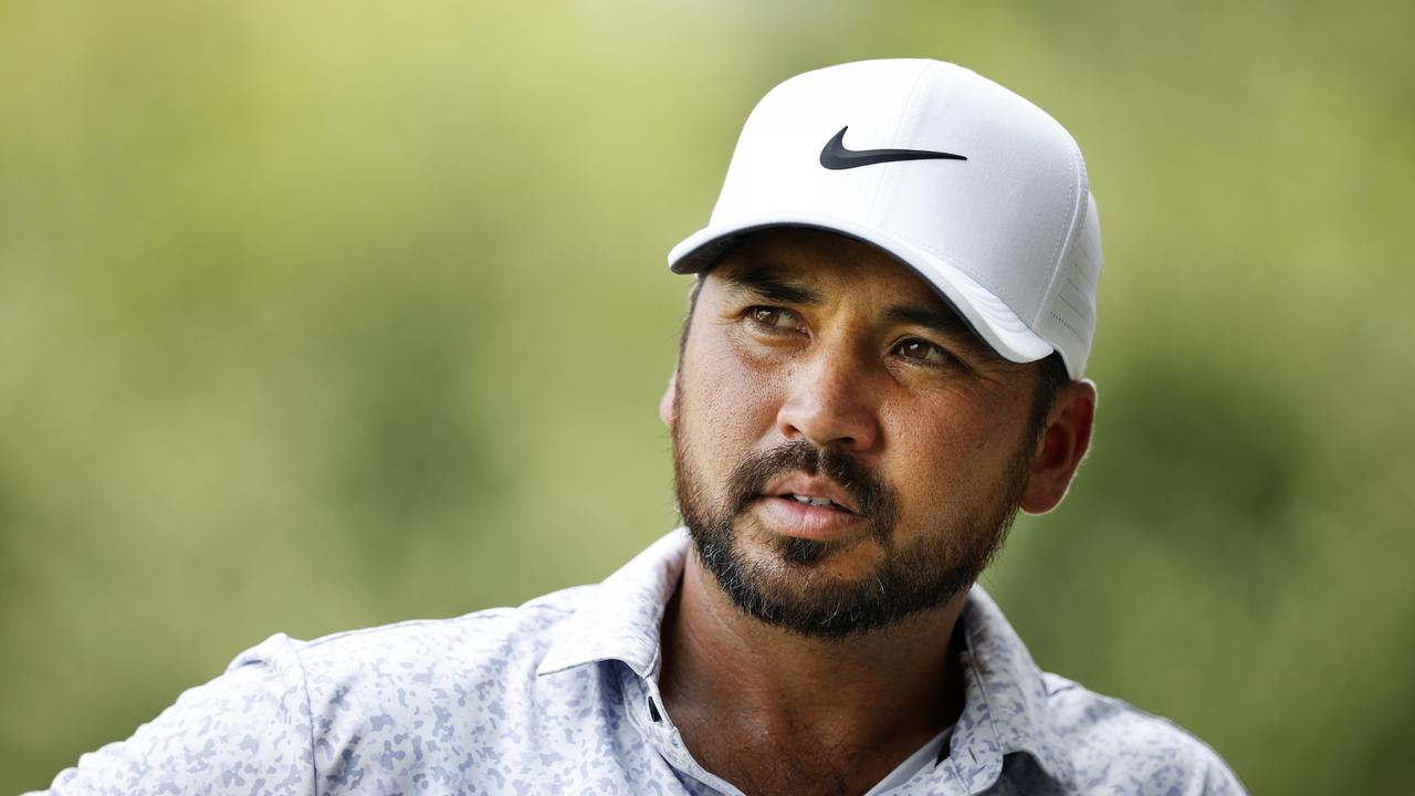ATLANTA, GEORGIA - AUGUST 25: Jason Day of Australia looks on from the practice green during the second round of the TOUR Championship at East Lake Golf Club on August 25, 2023 in Atlanta, Georgia. (Photo by Cliff Hawkins/Getty Images)