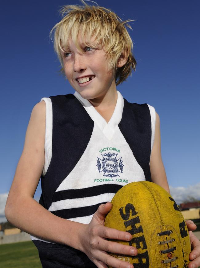 Bailey Dale after being picked in the Victorian schoolboys team.