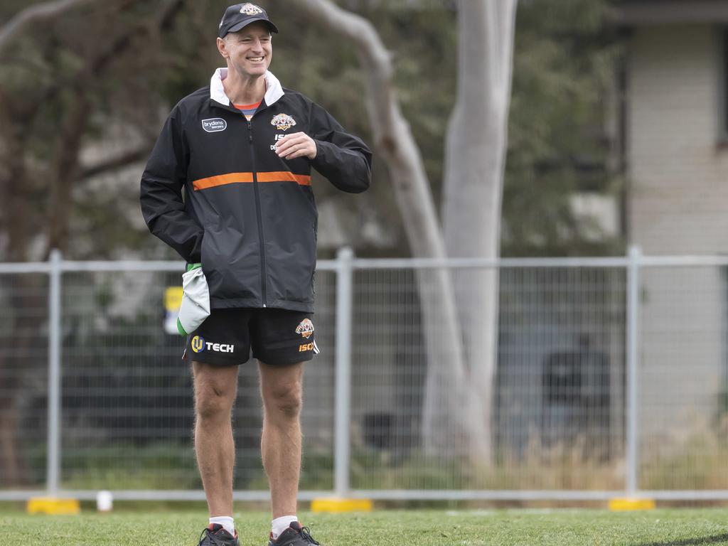Wests Tigers coach Michael Maguire denies form played a role in moving five-eighth Adam Doueihi to centre. AAP Image/Craig Golding.