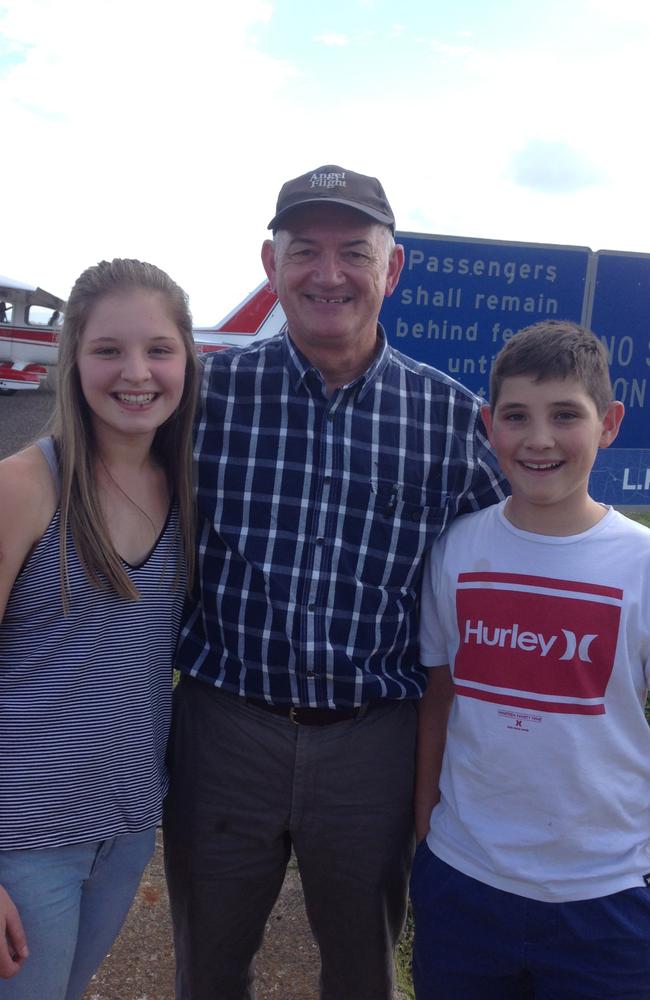 Allen Hilton with Hunter and Madeleine Lawson. Picture: Supplied