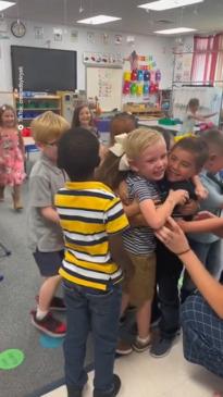 Boy surprises his former classmates and their reaction is so wholesome