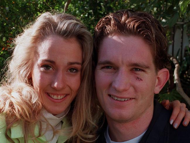 James Hird with girlfriend Tania Poynton in 1996.