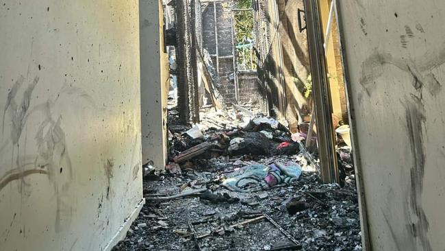 Charred remnants of the former home of Jelena Layton Sailor in Boambee.