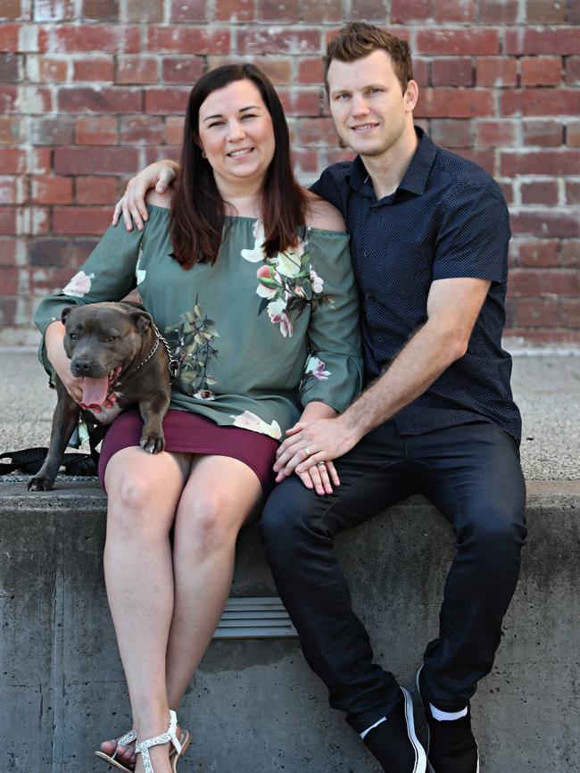 Jeff and Joanna Horn with their dog Lexi . Picture: Annette Dew