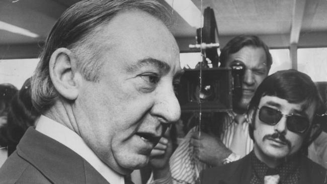 Lionel Murphy speaks to the media.