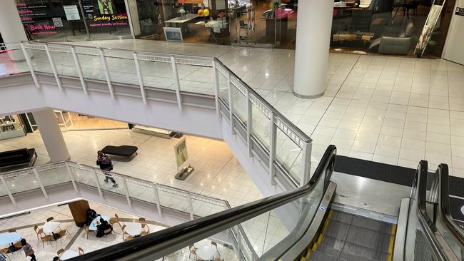 Top levels of Uptown, formerly the Myer Centre, which has been very quiet since Myer vacated. Picture: Lyndon Mechielsen/Courier Mail