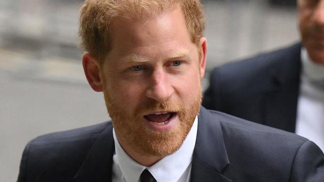 Britain's Prince Harry, Duke of Sussex, arrives to the Royal Courts of Justice, Britain's High Court, in central London on June 6, 2023. Prince Harry is expected to take the witness stand as part of claims against a British tabloid publisher, the latest in his legal battles with the press. King Charles III's younger son will become the first senior British royal to give evidence in court for more than a century when he testifies against Mirror Group Newspapers (MGN). (Photo by Daniel LEAL / AFP)