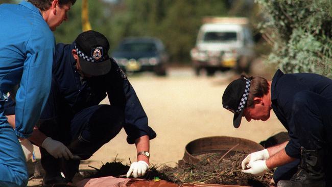 Forensics police at the scene where Jane Rimmer’s body was found. Picture: News Corp Australia