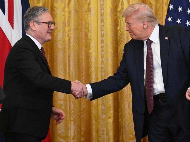 (FILES) US President Donald Trump holds a press conference with British Prime Minister Keir Starmer in the East Room of the White House in Washington, DC, on February 27, 2025. Keir Starmer and Donald Trump spoke on Sunday and discussed 