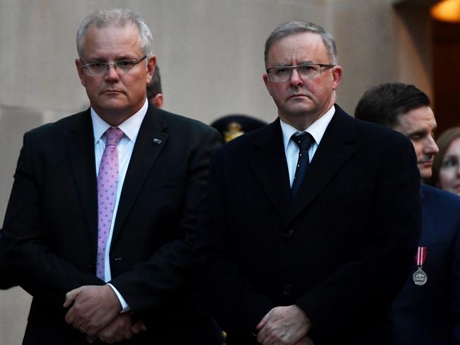 Prime Minister Scott Morrison and Opposition Leader Anthony Albanese spend every day “putting themselves out there”, writes Annika Smethurst. Picture: Getty