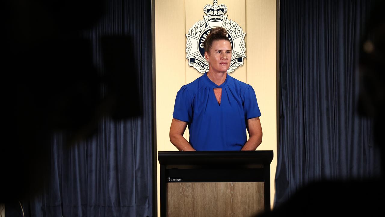 Detective Acting Inspector Alina Bell speaking to media on Wednesday, May 28 following the sudden death of a Mount Sheridan couple, both 41, involving a firearm.