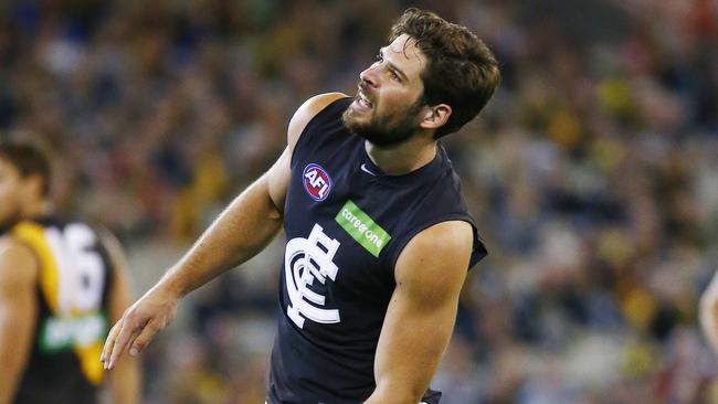 Carlton's Levi Casboult has struggled for set-shot accuracy in 2016. Picture: Colleen Petch