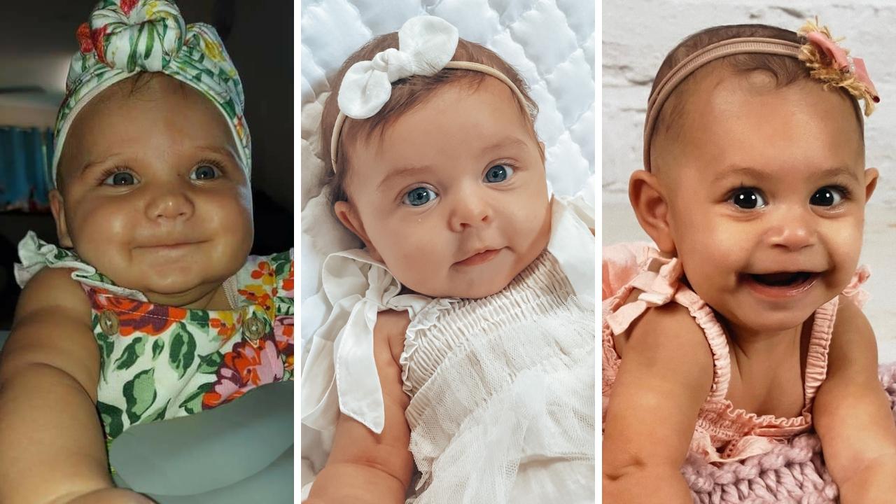 From left, Aamiyah-jaynara Koops-Assan, of Nhulunbuy, Maningrida bub Lahana Stedman, and Halle Rae Wosomo, of Rosebery, are all Grand Finalists in our Territory’s Cutest Bub comp for 2021