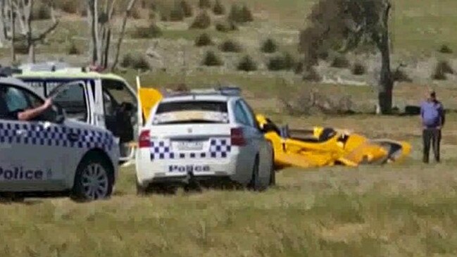 Police at the light plane crash site near Stawell in Western Victoria in October 2018. Picture: Supplied