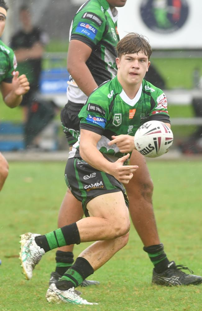 Townsville Blackhawks juniors against Mackay Cutters. 17 boys (Cyril Connell Cup) at Jack Manski Oval. Blackhawks Cooper Cox. Picture: Evan Morgan