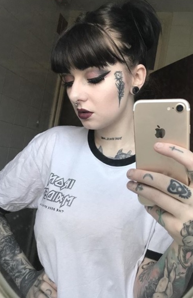 Kayleigh always struggled to land jobs in tattoo parlours due to her extreme shyness. Picture: Instagram