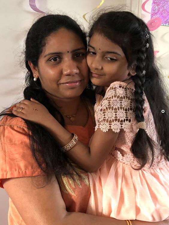 Amrita with her mum Satya Tarapureddi.