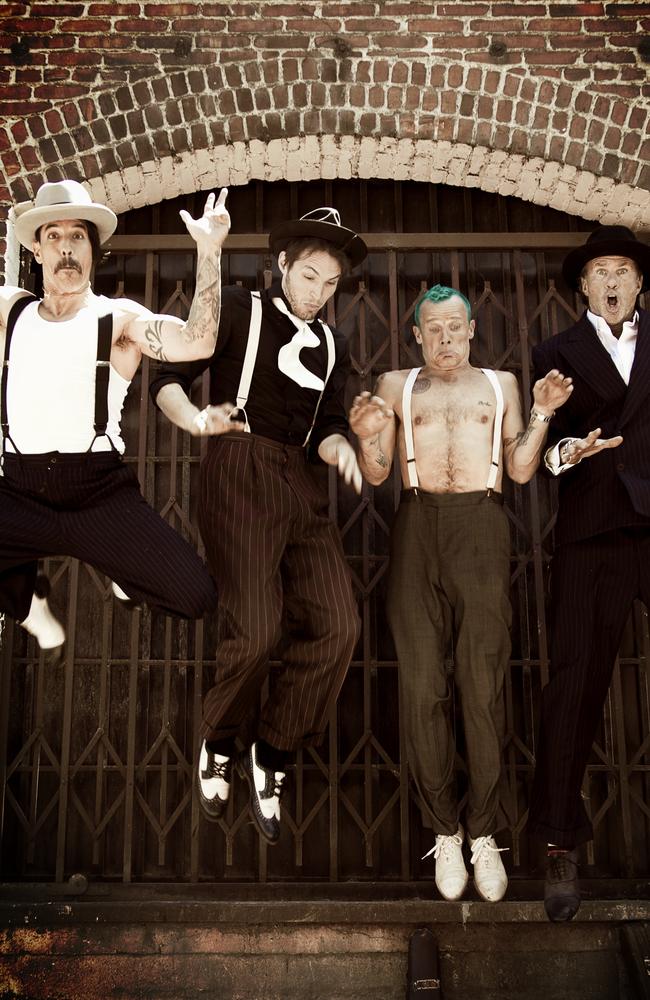 Klinghoffer (second from left) was a member of the Chili Peppers for more than a decade. Picture: Supplied.