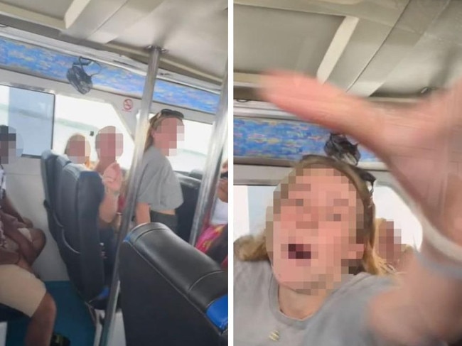 Shocking footagehas emerged of the moment an Australian family allegedly assaulted a solo traveller while on a ferry in Bali. Picture: Reddit