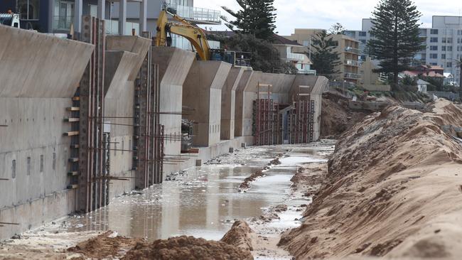 A $25 million sea wall in Collaroy is mainly being funded by residents. Picture: John Grainger