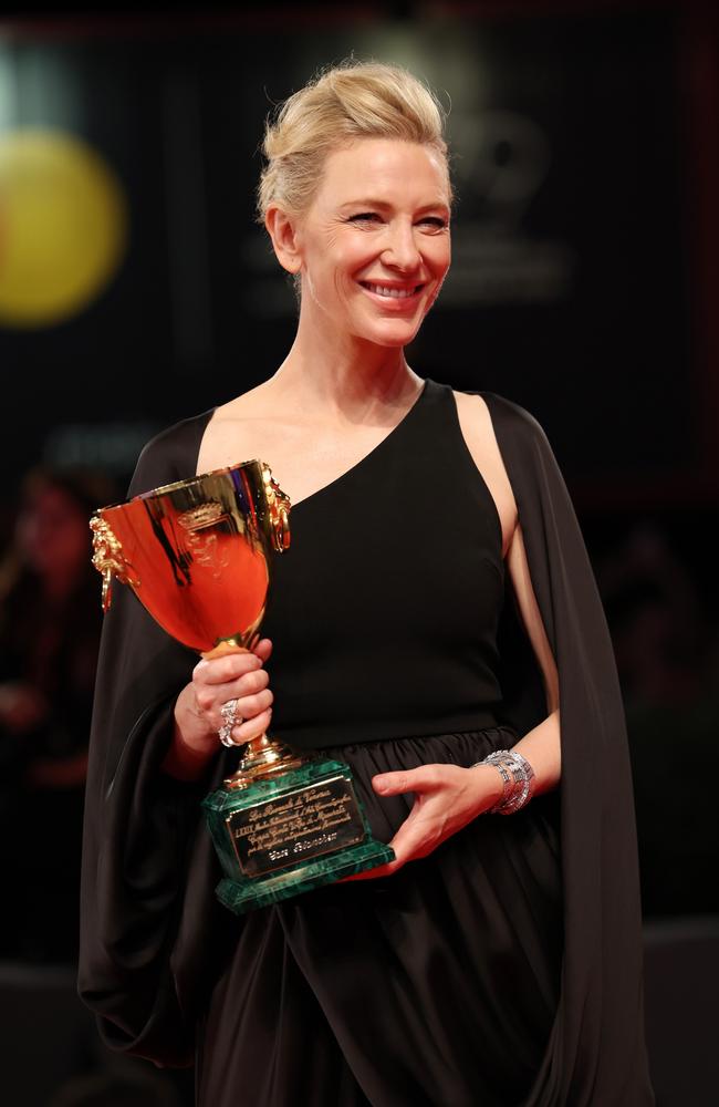 Cate Blanchett won Venice’s best actor honours for her bracing turn as a classical conductor in Todd Field’s Tár. Photo by Vittorio Zunino Celotto/Getty Images.