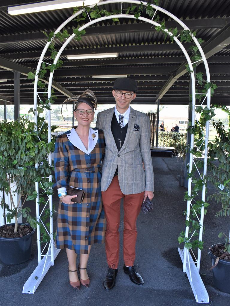 Stephanie Trost and Bruce Bentley at the 2023 Rockhampton Girls Grammar 21st Race Day.