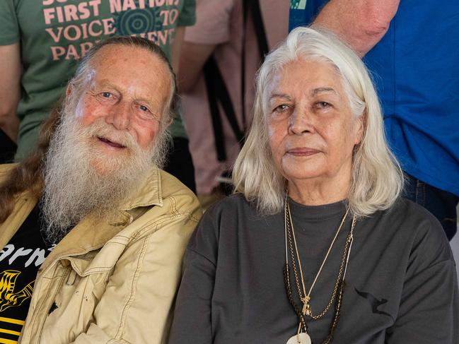 Actor Jack Thompson and Marcia Langton at the Garma Festival 2023. Picture: Pema Tamang Pakhrin