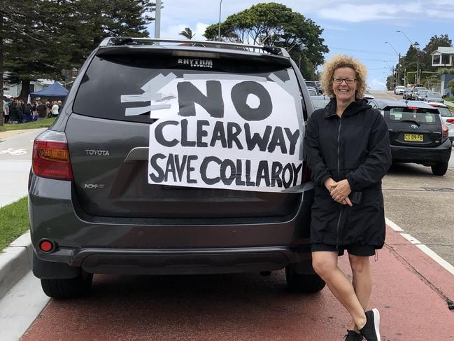 Cindy Attanasio protests the proposed clearways.