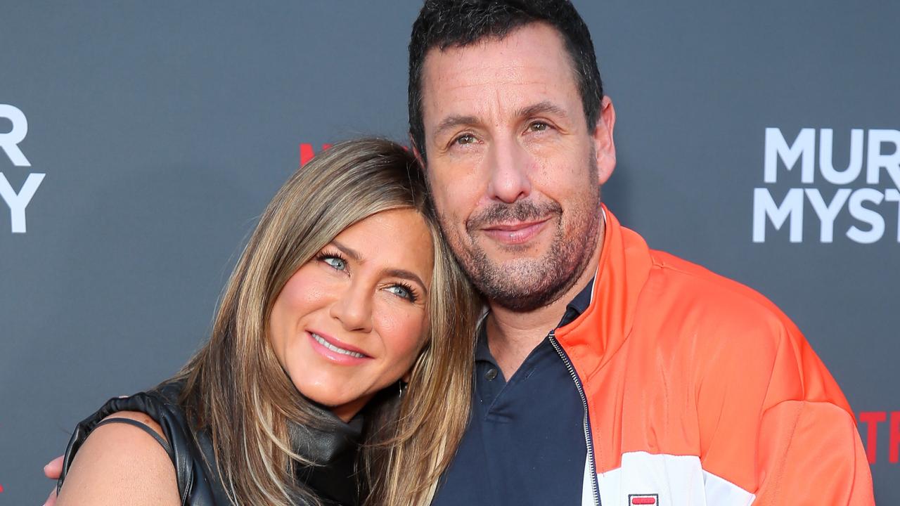 Jennifer Aniston and Adam Sandler. Picture: Leon Bennett/Getty Images