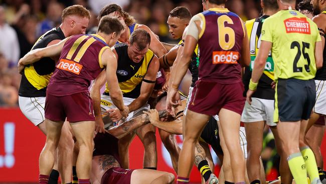 Richmond gave away four 50m penalties in the first half. Picture: Michael Willson/AFL Photos